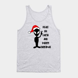 Aliens say peace on earth and merry Christmas Tank Top